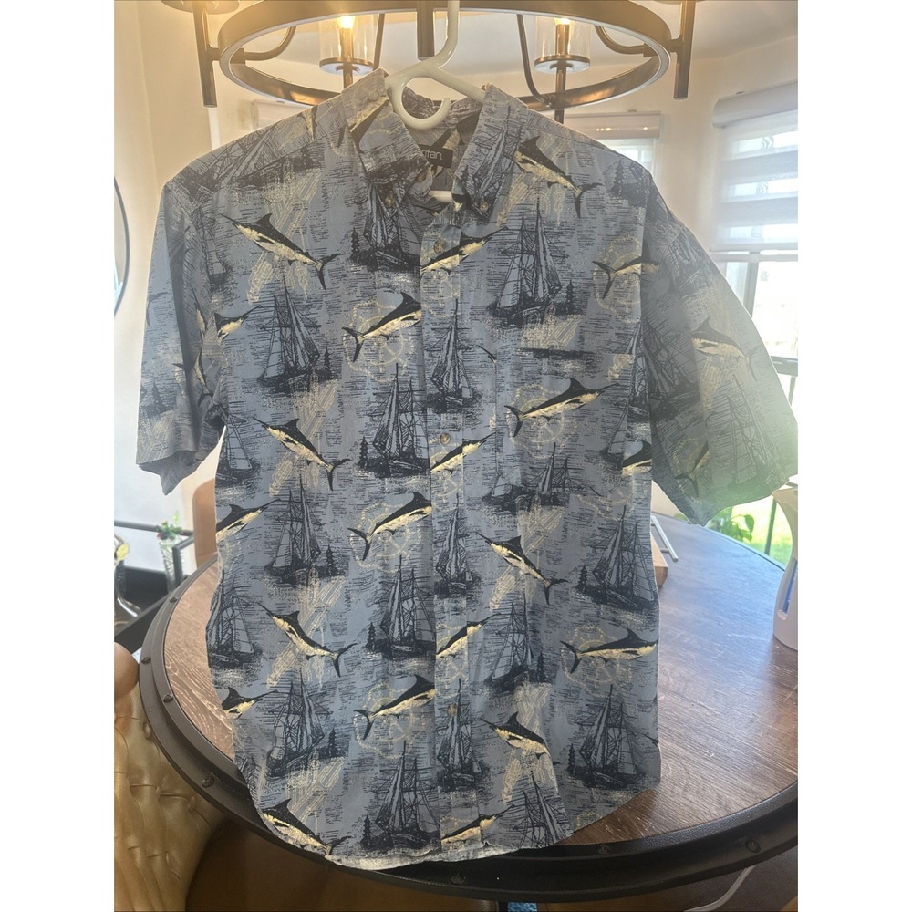 Vintage Puritan Swordfish All Over Print Fish Ocean Shirt M